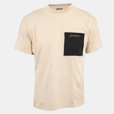 Pre-owned Jacquemus Beige Jersey Velcro Detail Le Yerù T-shirt S