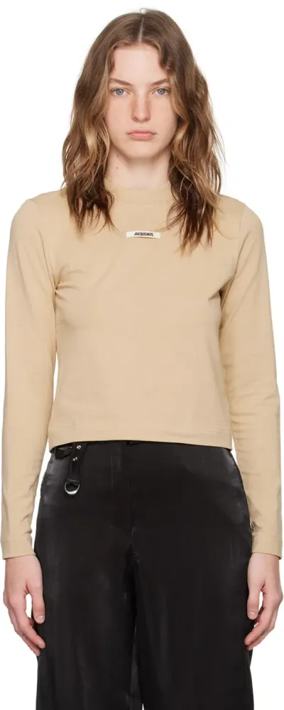 Jacquemus Beige La Casa 'le T-shirt Gros Grain Manches Longues' Long Sleeve T-shirt