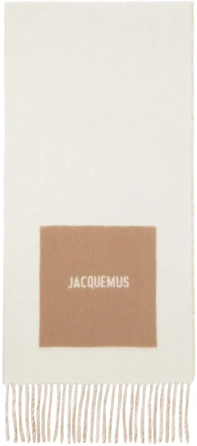 Jacquemus Beige La Casa 'l'écharpe Rond Carré' Scarf In Neutrals