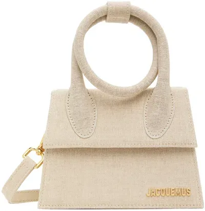 Jacquemus Les Classiquesコレクション ベージュ Le Chiquito Noeud バッグ In 140 Light Greige