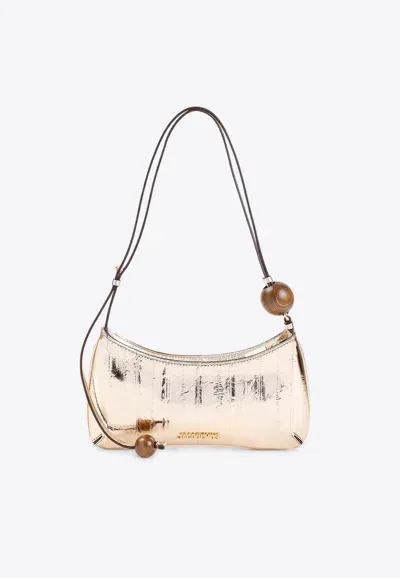 Jacquemus Bisou Perle Shoulder Bag In Gold