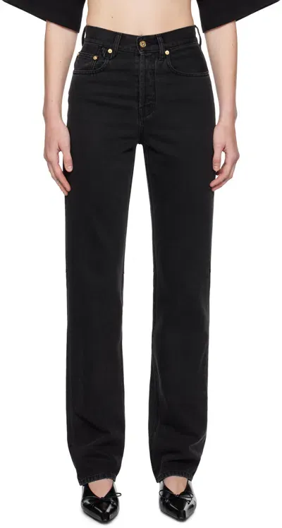 Jacquemus Black La Casa 'le De-nîmes Droit' Jeans In 990 Black