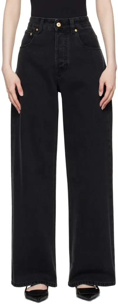 Jacquemus Black La Casa 'le De-nîmes Large' Jeans In 990 Black