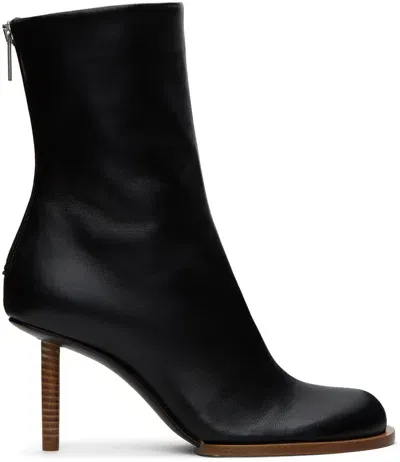 Jacquemus Black Le Chouchou 'les Bottines Rond Carré' Boots In 990 Black