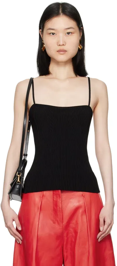 Jacquemus Rib-knit Sierra Tank Top In Black