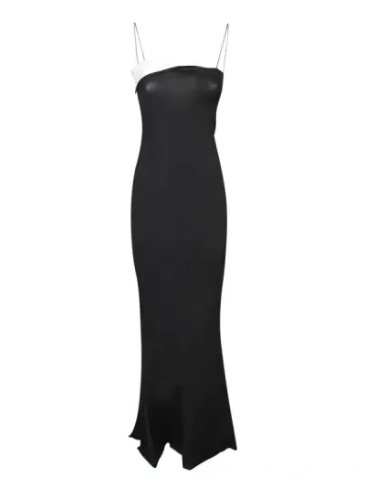 Jacquemus Viscose Long Dress In Black