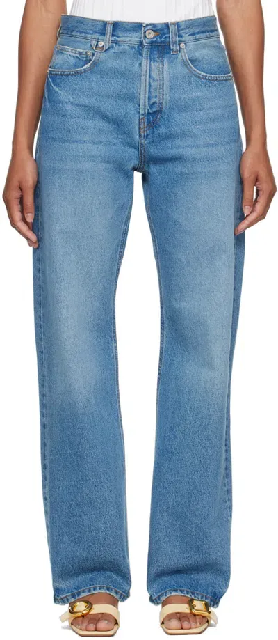 Jacquemus Blue Les Classiques 'le De Nîmes Droit' Jeans In 33c Blue/tabac 2