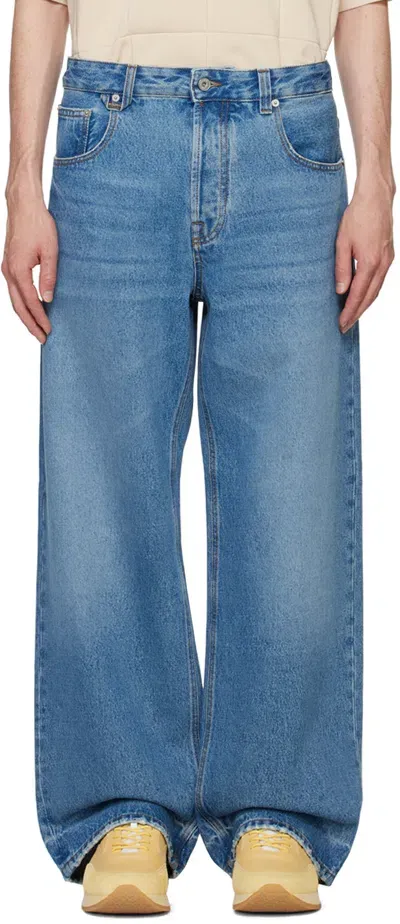 Jacquemus Blue Les Classiques 'le De Nîmes Droit' Jeans In 33c Blue/tabac