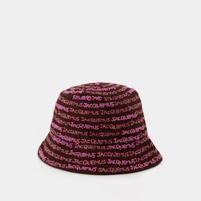 Jacquemus Bordado Bucket Hat In Brown