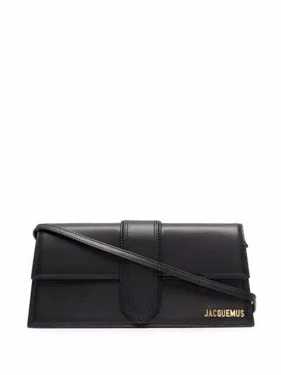 Jacquemus Borsa A Mano Le Grand Bambino In Pelle Di Vitello Con Tracolla In Nero