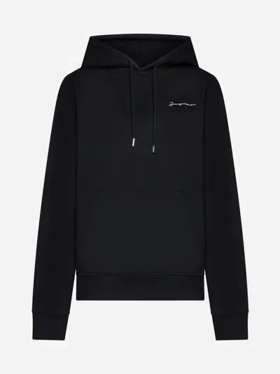 Jacquemus Brode Cotton Hoodie In Black