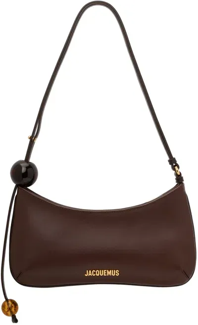 Jacquemus Le Bisou Perle Leather Shoulder Bag In 855 Medium Brown