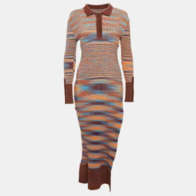 Pre-owned Jacquemus Brown Rib Knit La Robe Zucca T-shirt Dress M