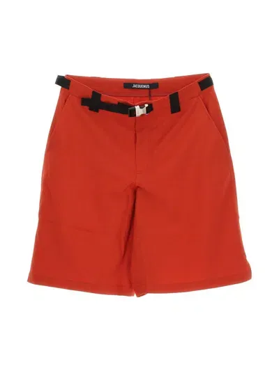 Jacquemus Le Short Meio Oversize Shorts In Terracotta