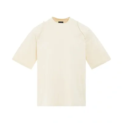 Jacquemus Camargue Warped Logo T-shirt In Neutral