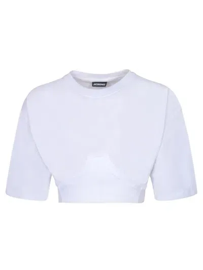 Jacquemus Caraco Cropped T-shirt In White