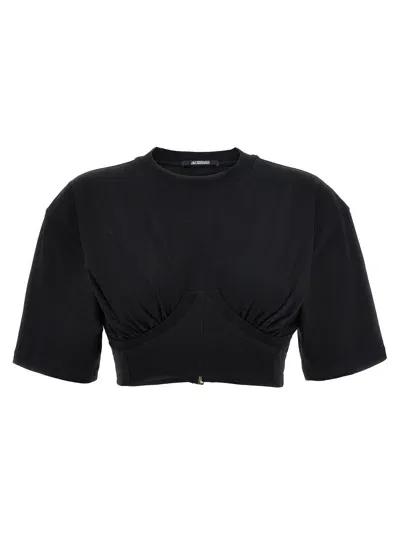 Jacquemus 'caraco' T Shirt In Black