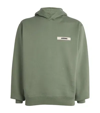 Jacquemus La Hoodie Gros Grain Cotton Hoodie In 绿色