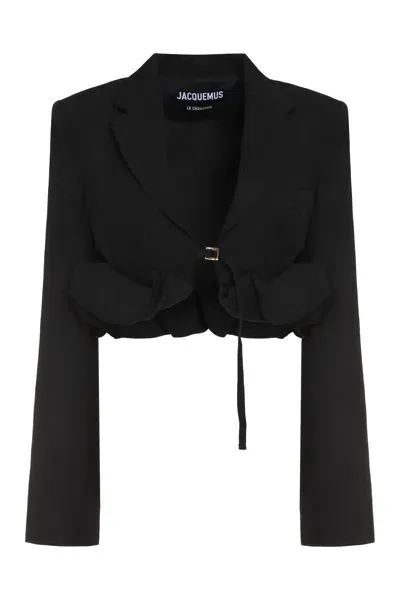 Jacquemus Croissant Wool Blazer In Black