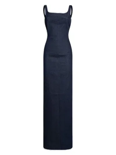 Jacquemus La Robe De-nîmes Spoglio Denim Dress In Navy