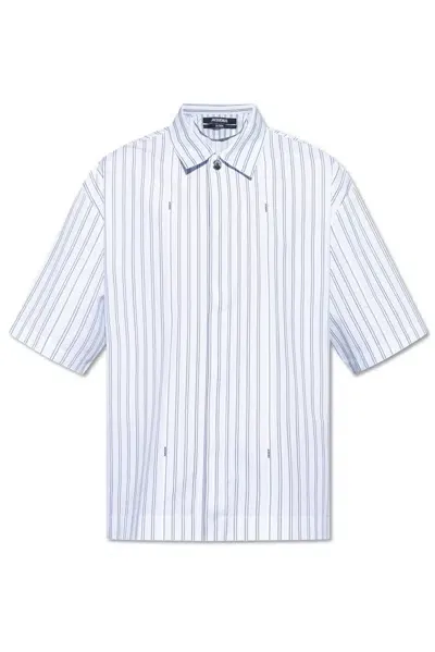 Jacquemus Le Chemise Striped Poplin Shirt In Prtbluestr