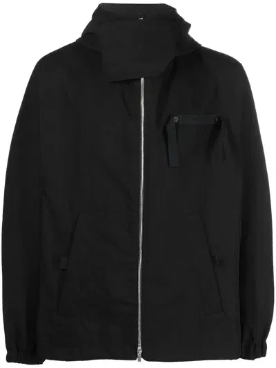 Jacquemus Embroidered-logo Zip-fastening Jacket In 黑色