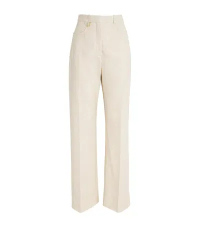 Jacquemus Flared Tailored Trousers In Ivory