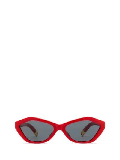 Jacquemus Geometric Frame Sunglasses In Red