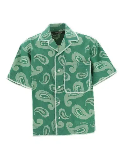 Jacquemus Graphic Printed Buttoned Shirt In Green