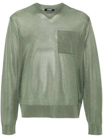 Jacquemus La Maille Paseo Knitted Jumper In Green