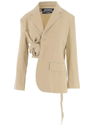 Jacquemus Knotted Blazer In Beige