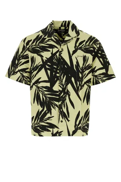 Jacquemus Palm Print Short-sleeve Shirt In Multicolor