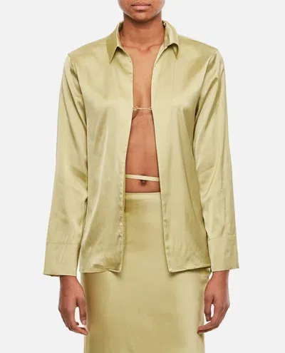 Jacquemus La Chemise Notte Satin Shirt In Beige