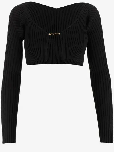 Jacquemus La Maille Pral Micro Cardigan In Black