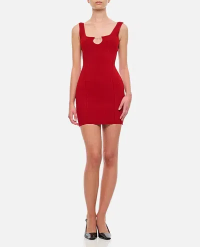 Jacquemus La Mini Robe Sierra Viscose Short Dress In Red