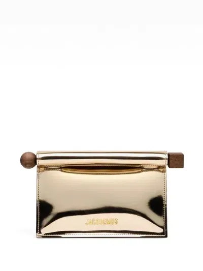 Jacquemus La Petite Pochette Rond Carré Clutch In Metallic