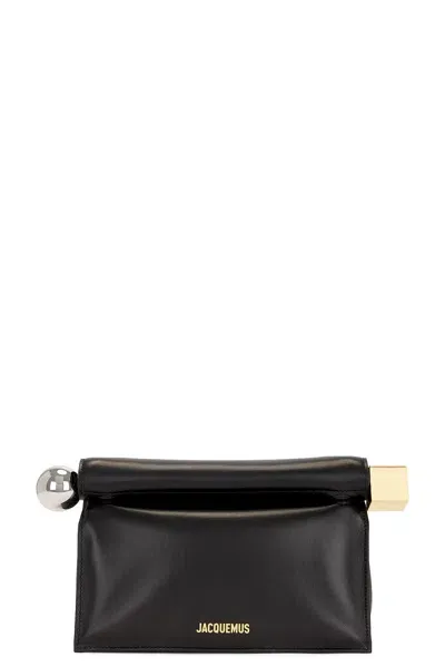 Jacquemus La Pochette Rond Carre Clutch Bag In Black