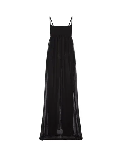 Jacquemus La Robe Peplo Empire Maxi Dress In Black