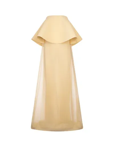 Jacquemus La Robe Vela Flounce Maxi Dress In Yellow