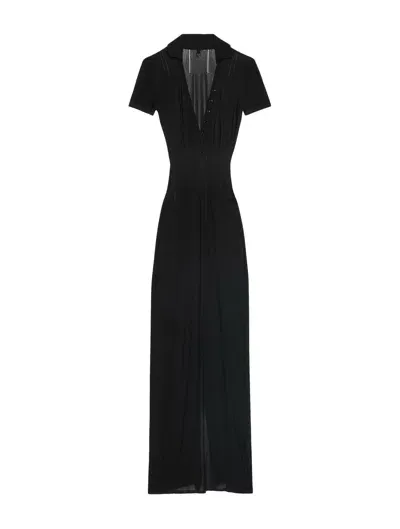 Jacquemus La Robe Yauco Knit Midi Polo Dress In Black