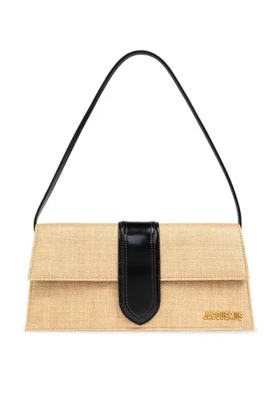 Jacquemus Le Bambino Foldover Long Shoulder Bag In Beige