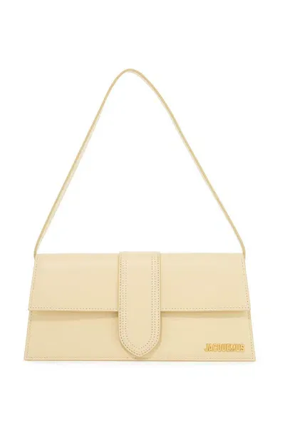 Jacquemus Le Bambino Long Leather Shoulder Bag In Neutro