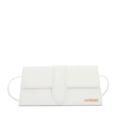 Jacquemus Le Bambino Long Leather Shoulder Bag In Белый