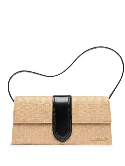 Jacquemus Le Bambino Long Leather Shoulder Bag In Beige