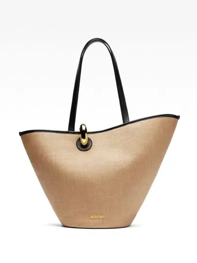 Jacquemus Le Bambola Cabas Bag In Ivoryblck