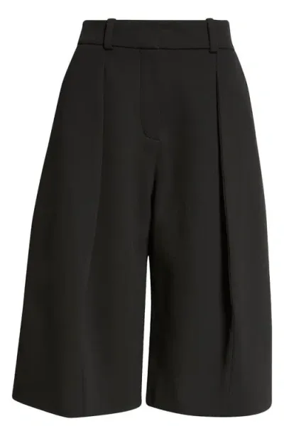 Jacquemus Le Bermuda Amalfi Pleated Shorts In Black