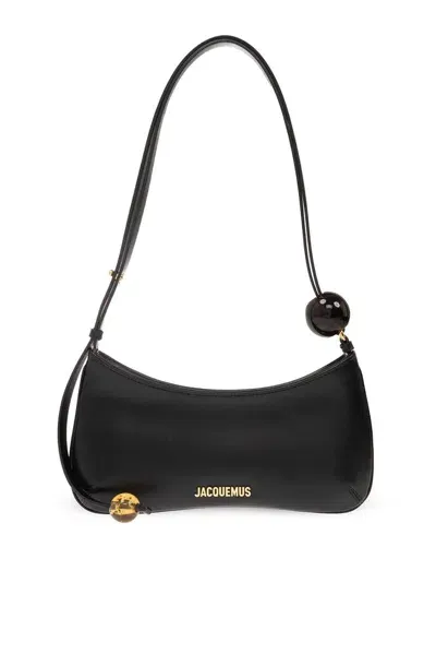 Jacquemus Le Bisou Perle Beaded Shoulder Bag In Black