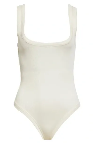 Jacquemus Le Body Gros Grain Rib Cotton Bodysuit In White