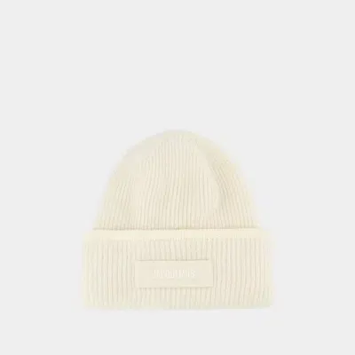 Jacquemus Le Bonnet Gros Grain Beanie In White