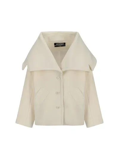 Jacquemus Le Caban Caruso Coat In Off-white